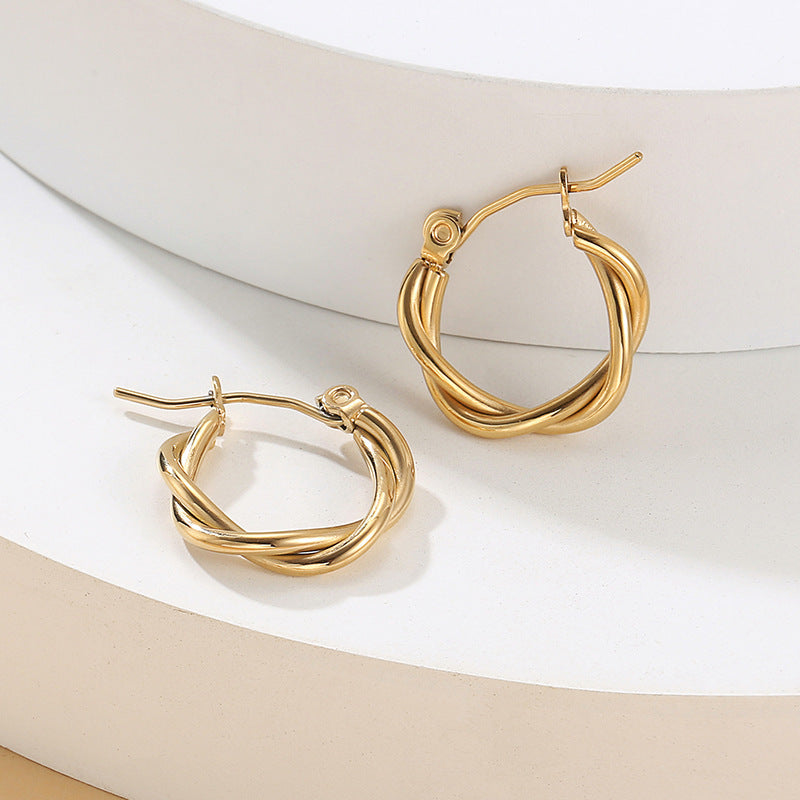 Gold Twist Earrings