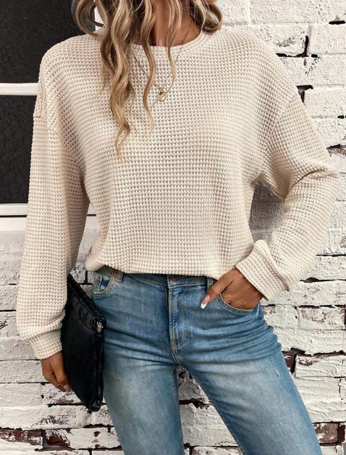 Women's Waffle Knit Sweater